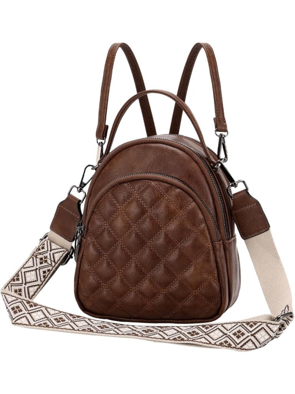 Stylish Mini Backpack Purse for Women, Convertible Shoulder Bag with Guitar